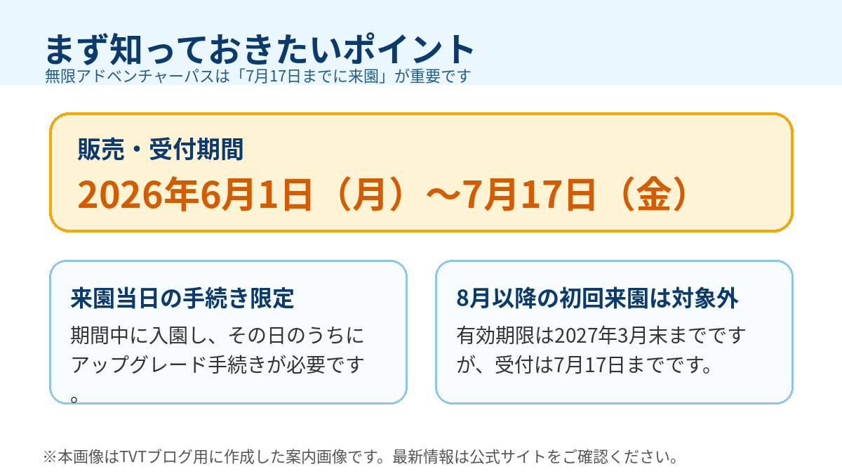 無限アドベンチャーパス：知っておきたい内容